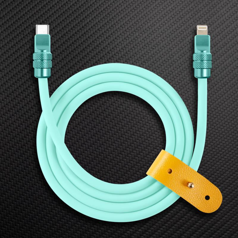 "Anodized" 240W Reflective Shine Charge Cable C+Lightning