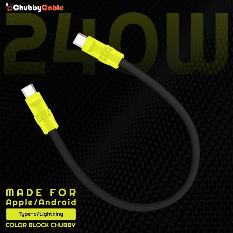 "Color Block Chubby" 240w Painted Power Bank Friendly Cable