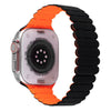 "Contrast Bamboo" Silicone Magnetic Band for Apple Watch - Black+Orange