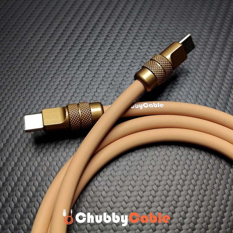 "Desert Titanium" Luxury Gold Charging Cable for iPhone 16 ProMax