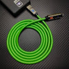 "Dynamic Chubby" 240W 4-In-1 RGB Charging Cable with Zinc Alloy Connectors - Green