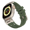 Mecha Dual Hole Silicone Band For Apple Watch - Military Green