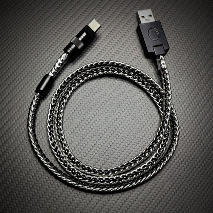 "Neon Chubby" 240W Braided Silver-Plated Fast Charging Cable