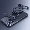 Skeletonized Metal Bezel-less Magnetic Phone Case with Stand - Blue
