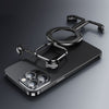 Skeletonized Metal Bezel-less Magnetic Phone Case with Stand - Black