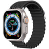 Wave Pattern Horizontal Silicone Breathable Watch Band For Apple Watch - T22