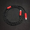 "Colorblock Chubby" Colorful Braided Fast Charging Cable - Black
