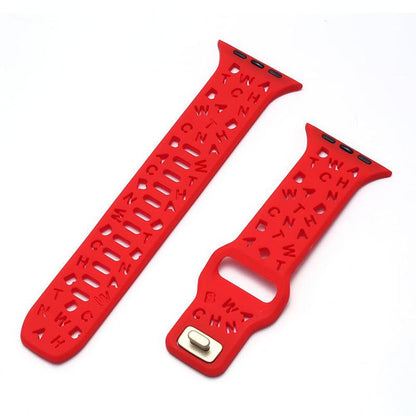 "Letters Cutouts Strap" Heat Dissipation Silicone Loop For Apple Watch