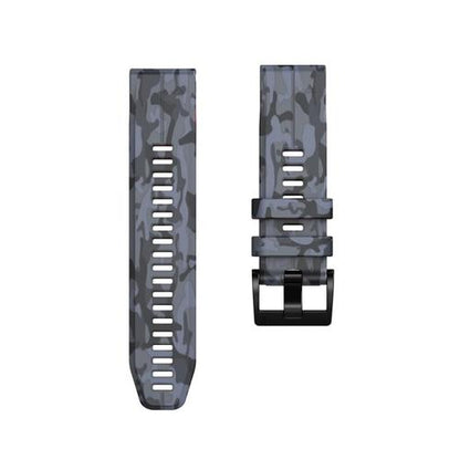 22mm & 26mm Camouflage Silicone Adjustable Watch Band  for Samsung/Garmin/Fossil/Others