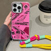"Vibrant Girl" Creative Design Drop Protection Case With Lanyard - Pink with lanyard